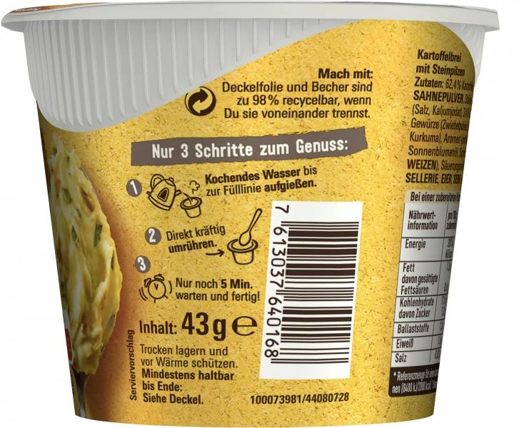 Maggi 5 Minuten Terrine Kartoffelbrei Mit Steinpilzen – Bild 5