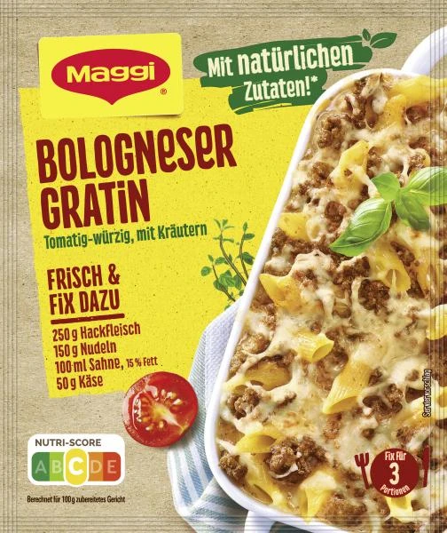 Maggi Fix Für Bologneser-Gratin