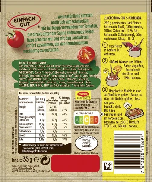 Maggi Fix Für Bologneser-Gratin – Bild 2