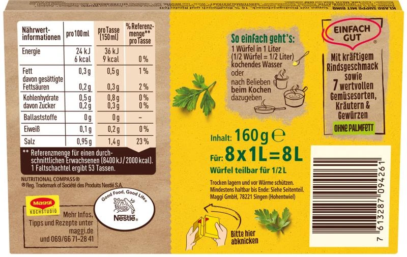 Maggi Klare Suppe Mit Rind - Ergibt 8 Liter – Bild 2