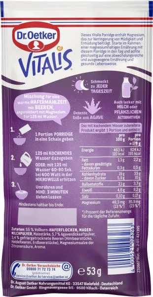 Dr. Oetker Vitalis Porridge Beeren – Bild 2